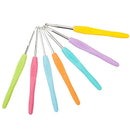 New8Pcs Mix Size Crochet Hook 2.5mm to 6.0mm Aluminum Crochets TPR Soft Handle DIY Knitting Needles Sets Sewing Tool Accessories
