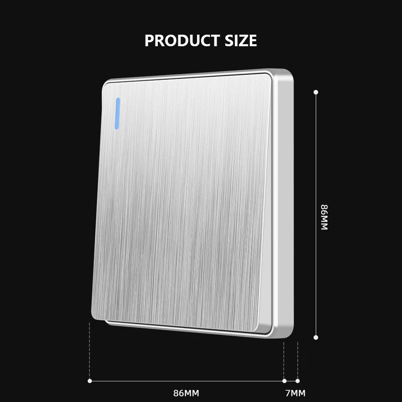 86 Type UK Standard Wall Light Switch 16A Brushed Panel ON OFF Home Power Rocker Push Button Switch 1/2/3/4 Gang 1/2Way