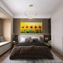 Vibrant sunflower canvas art - "Summer Messenger" warm greetings, 1.5 inch thick pine frame, interior decoration