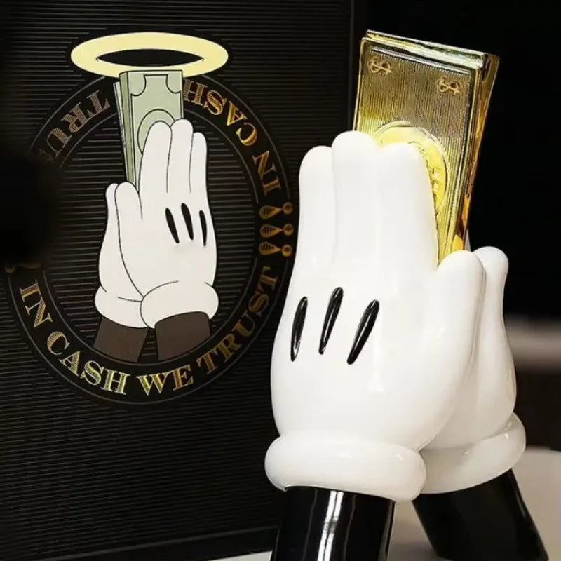 Aesthetic Hand Figurines Worship Money Creative Resin Sculpture Art Hand Statue Luxury Livingroom Decoration Desk Accessories