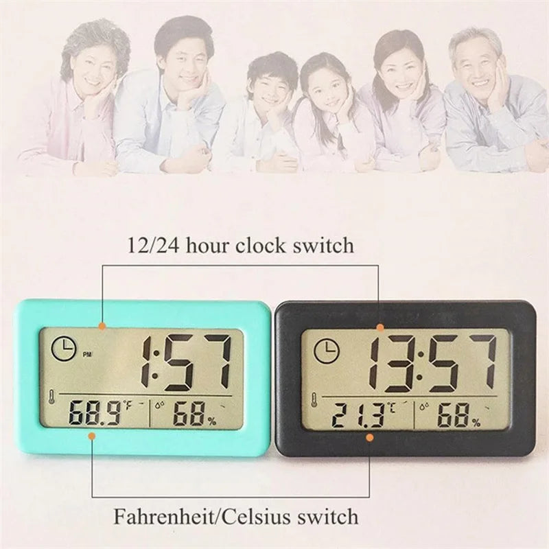 ChuHan Digital Clock Thermometer Hygrometer Meter LED Indoor Electronic Humidity Monitor Clock Desktop Table Clocks For Home