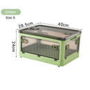 Foldable Storage Box Transparent Large Capacity Organizer with Wheels for Wardrobe Clothes Toys Books Sundries Home Storage Box