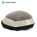 Durable Fine Mono Male Hair Prosthesis 6" Indian Human Hair Toupee 130% Hair Denstiy Natural Wig for Men