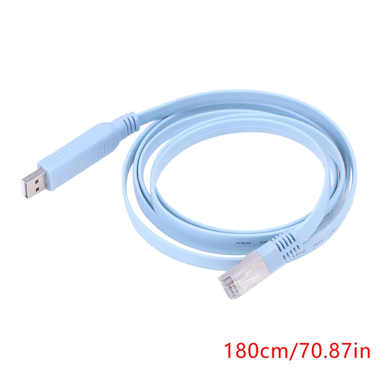 High Quality 1PC Blue 1.8M USB To RJ45 USB To RS232 Serial To RJ45 CAT5 Console Adapter Cable Cord For Cisco Routers