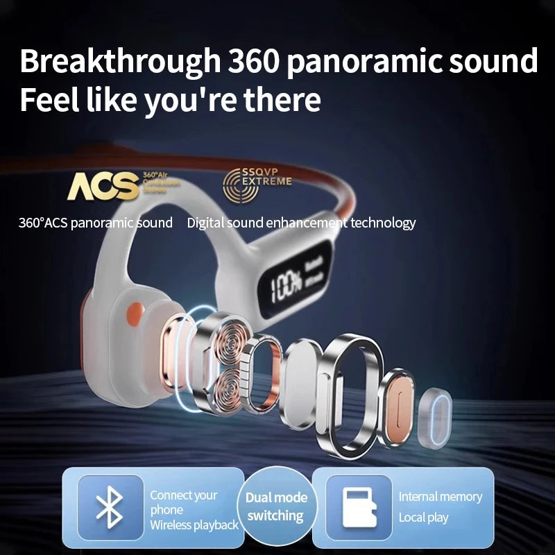 X10 Bone Conduction Bluetooth Headset Digital Display Swimming Waterproof to a Depth of 30 Meters Waterproof Built-in32G