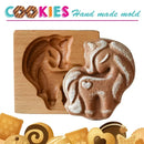 DIY Wooden Shortbread Mold Raspberry Heart Carved Gingerbread Cookie Mold Kitchen Cutter Molds For Valentine's Day Easter Party