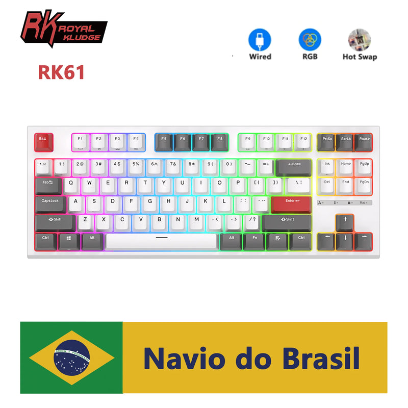 R87 wired mechanical keyboard 87 multi-key RGB backlit ABS keys with game keyboard English layout Suitable for PC