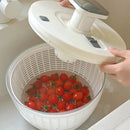 Large 5 Quart Salad Spinner, Quick Spin Salad Dryer with Drain, Easy to Use Salad Maker, Non-Slip Base, Dishwasher Safe (D985)