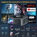 XIWBSY 25000 Lumens Android 4K LED Projector 800ANSI WiFi6 Bluetooth Projector Video Home Theater Auto Focus/Keystone Proyector