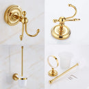 Gold Bath hardware Set Bathroom Accessories Shelf Soap Dish Toilet Paper Holder Soap Dispenser Robe Hook ELM53G
