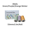 3 Rolls Thermal Paper for T02 Mini Printer, 53mm 2" Size M832 Thermal Paper, For T02 M832 M833 M834 width 53mm Portable Printer