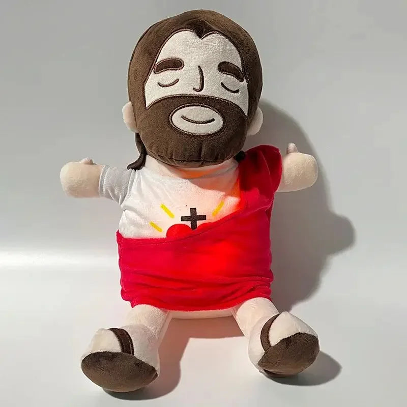Breathing Jesus Plush Doll Soothing Placation Toys Soft Respirable Jesus Music Light Sleep Toys Baby Kid Christmas Easter Gifts