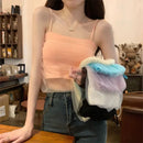 Chic Spaghetti Strap Tube Tops Gauze Y2k Women Sleeveless Mesh Tank Top Crop Top Camisole Female Summer Streetwear 2000s Clothes