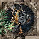 1pc Great Dane Aluminum Sign - UV Resistant & Waterproof 8" Round Wall Art for Dog Lovers - Home Decor Gift