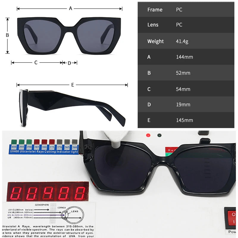 SO&EI Retro Polygon Cat Eye Colorful Sunglasses Women Fashion Brand Designer Clear Gradient Shades UV400 Men Sun Glasses