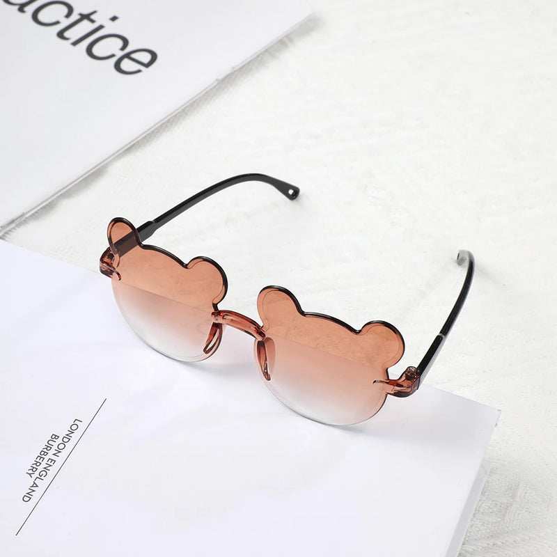 Kids Sunglasses Bear Shaped Cute Sun Glasses Children Trendy Cartoon Outdoor Anti-Glare Glasses For Boys Girls Eyewear