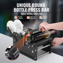 SucceBuy Manual Round Bottle Labeling Machine 15-20pcs/min Adjustable Labeler for Bottles Dia 0.78-4.72 in (with Pressing Bar)