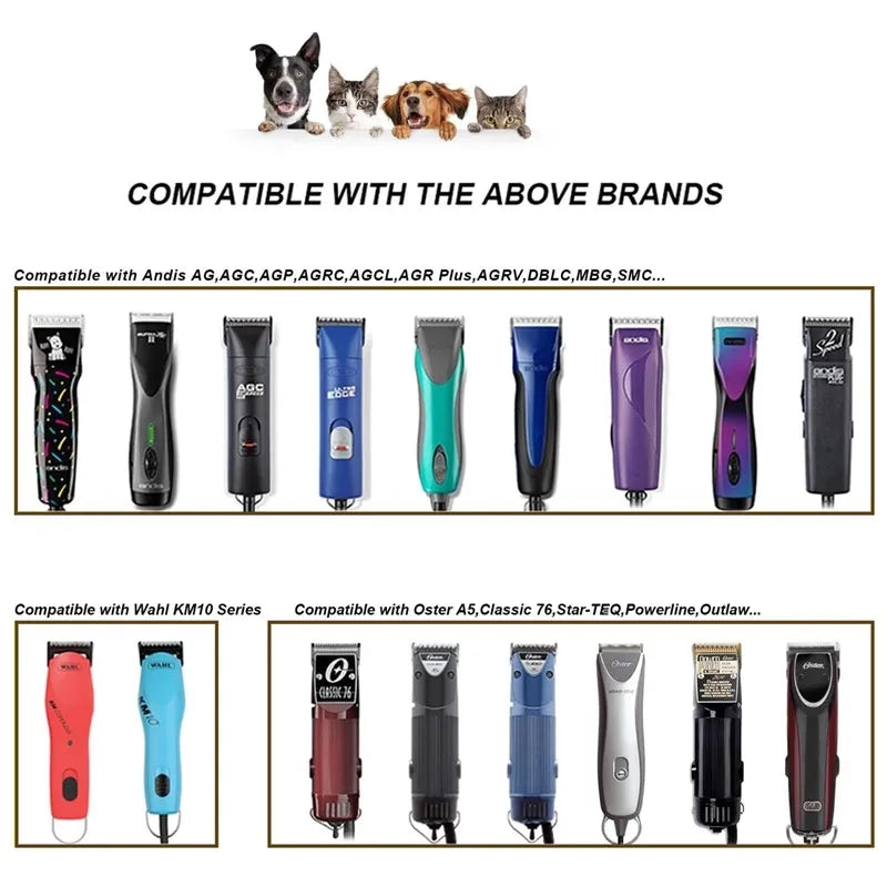 7FC/5FC/4FC/#10/#30/#40 Detachable Pet Dog Clipper Ceramic Blades Set Compatible with Andis,Oster A5,Wahl KM Series Clippers