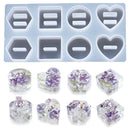 8 Holes Ring Holder Crystal Epoxy Resin Mold Round Hexagonal Love Ring Support Mirror Silicone Mold DIY Ring Display Stand Molds