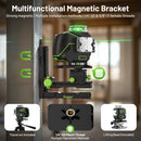 Huepar S04CG-C Set 4D 16 Lines Cross Line Laser Level LCD/Bluetooth/Remote Laser Tools With Detector Tripod Rangefinder Adapter