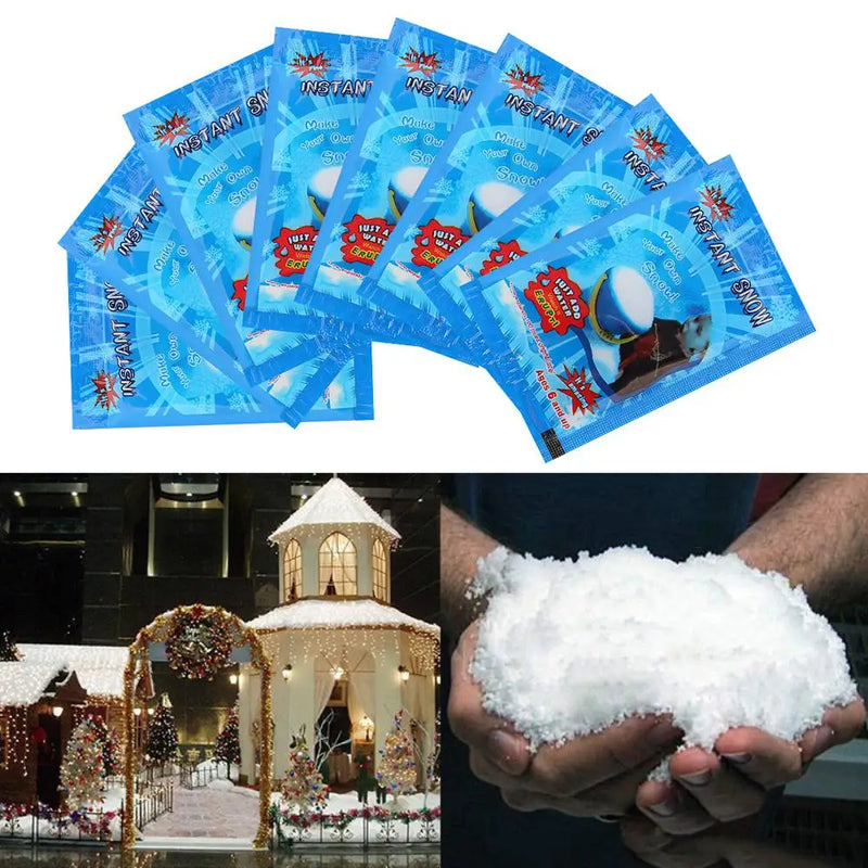 1/5/10bag Christmas Fake Magical Instant Snow Fluffy Super Absorbant Party Supplies Decorations For Christmas Wedding Snowflake