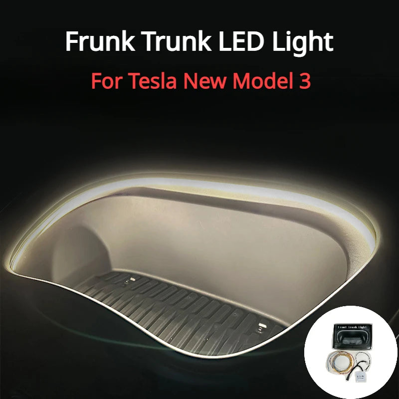 Trunk Light Strip for Tesla Model 3 3+ LED Atmosphere Lamp Frunk Lighting 3500K 8000K New Model3 Highland 2024 Car Accessories