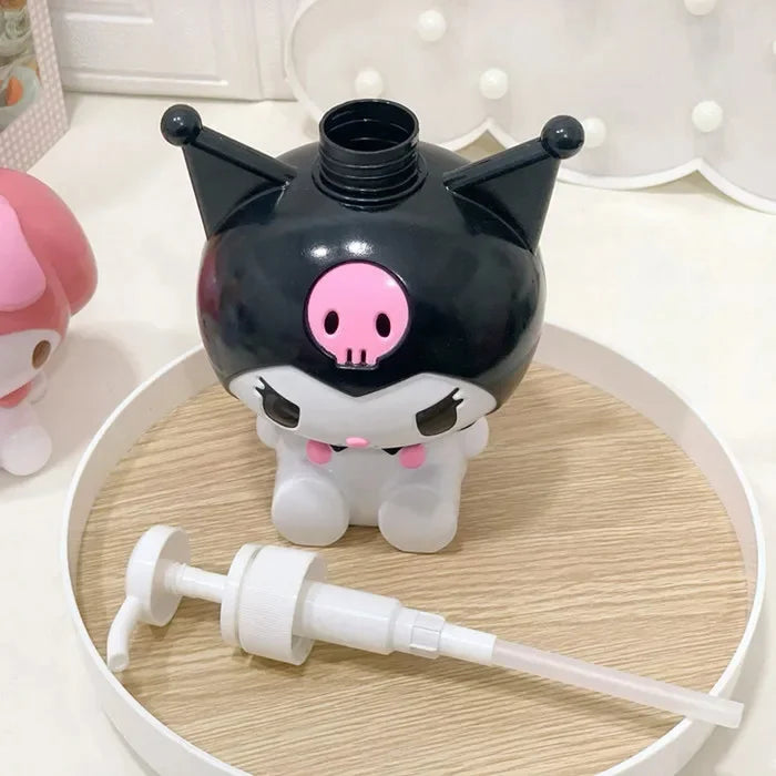 Kawaii Kuromi My Melody Cinnamoroll Cartoon Push-Type Lotion Bottle Anime Sanrio Girly Heart Cute Shampoo Body Wash Bottles