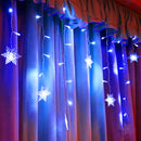 4M Christmas Light Led Snowflake Curtain Icicle Fairy String  Outdoor Garland for Home Party Garden New Year Decoration