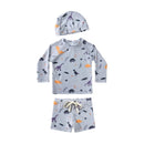 2025 Kids Boy Swimsuits Summer Sun Protection Vacation Beach Pants Long sleeve Tops with Hat Children Surfing Swim Suit 1-7T