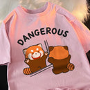 Sisters Tops Raccoon Looking in The Mirror T Shirt Casual Breathable Street Hip Hop Tops Cool Oversized Women T-Shirt