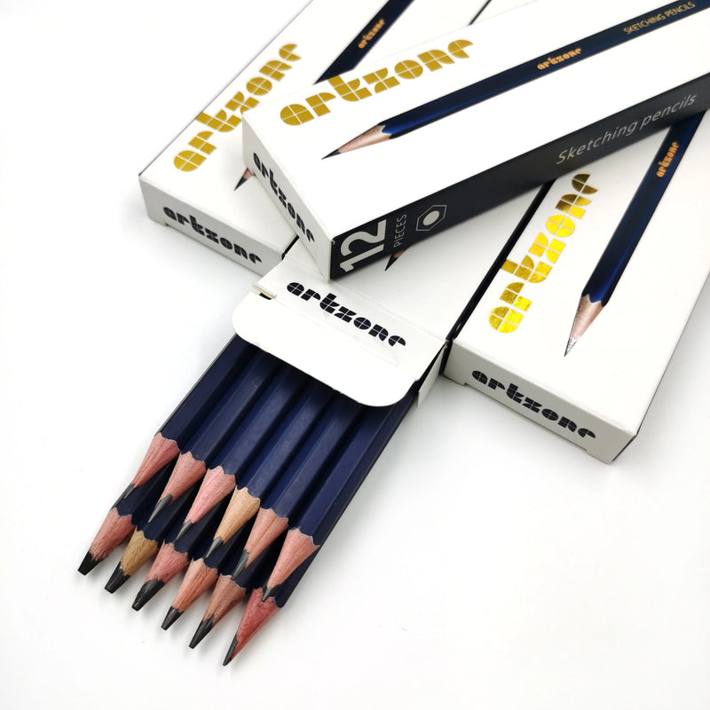 Professional Drawing Sketching Pencil Set, 12pcs Graphite Pencils, 6H-12B, Ideal for Drawing Art, Sketching, Shading, Artist Pen