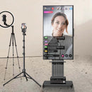 Heavy Duty Mobile TV Floor Stand Trolley with Wheels and Storage Shelf Support Rotate Vertically