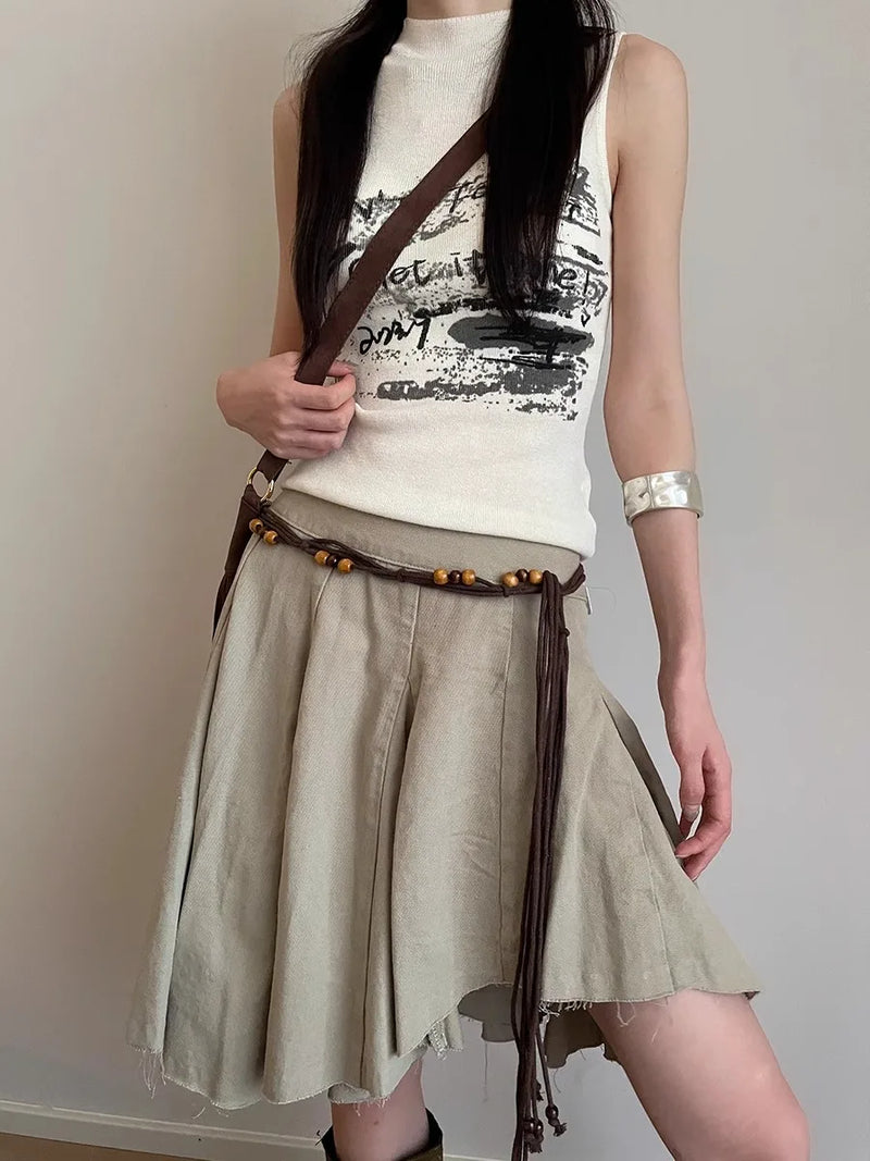 Bohemian-Style Black Braided Waistline Women With Dress Sexy Belt y2k Chatelaine Trend