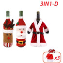 Christmas Wine Bottle Cover Set Santa Claus Snowman Knitted Wool Red Wine Bottle Bags For New Year Xmas Party Dinner Table Decor