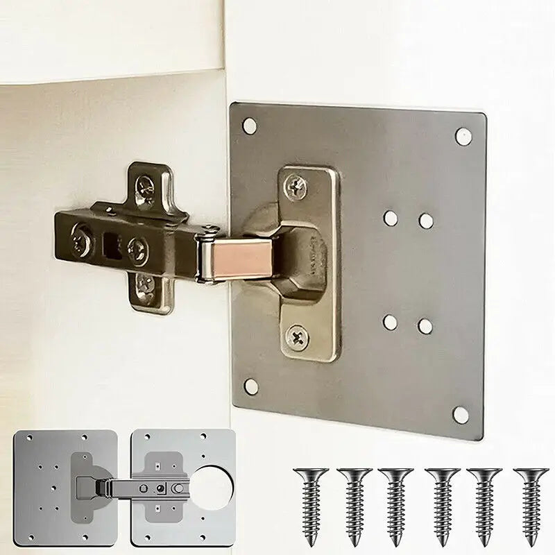 Hardware Hinge Repair Plate Rust Resistant Steel Hinges Cupboard Repair Mount Tool With Screws For Cabinet Furniture Drawer