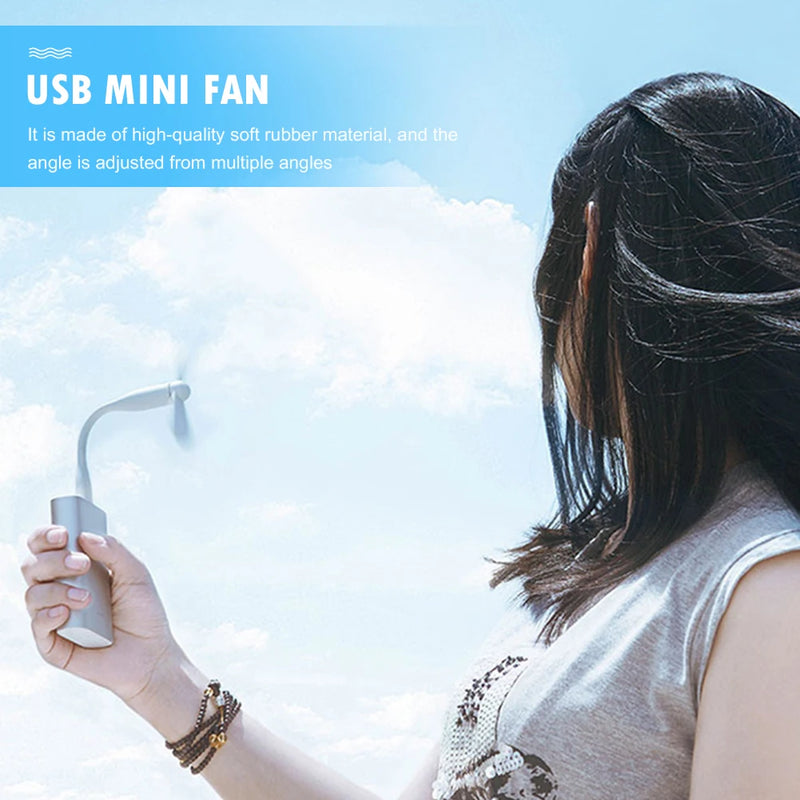 Mini USB Fan Flexible Bendable Cooling Fan For Power Bank Laptop PC AC Charger Portable Hand Fan Computer Summer Gadget