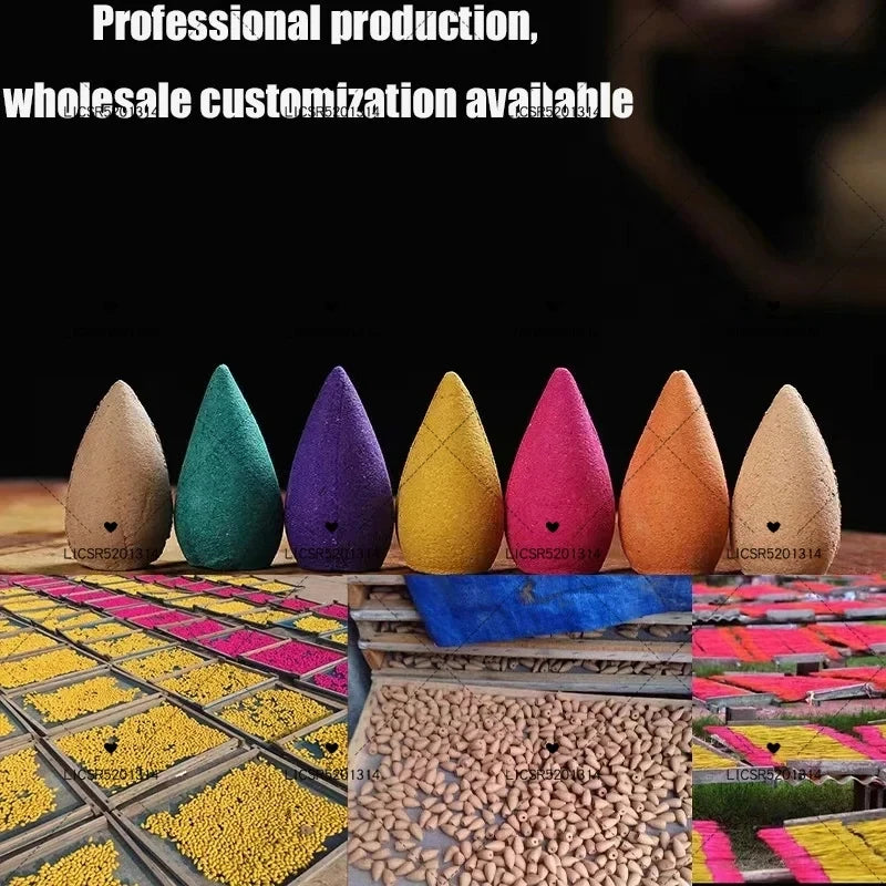 Backflow Incense Cones Pack of 30/60/100 Pcs Favors Cone Incense Forest Indian Lemon Lavender Natural Incense for Burner