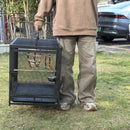 56cm Tall Metal Bird Cage Playpen with Hammock Toy and Perch, Removable Tray, Bowl for Parrot Parakeet Travel Carrier Cage