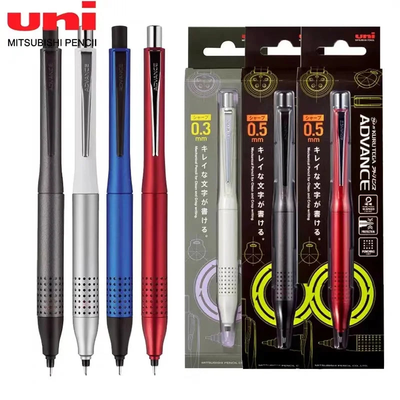 Uni Kurutoga Mechanical Pencil Metal 0.5MM Lead Advance Upgrade M5-1030 lapices Breakproof Lead Built-in Eraser School Supplies