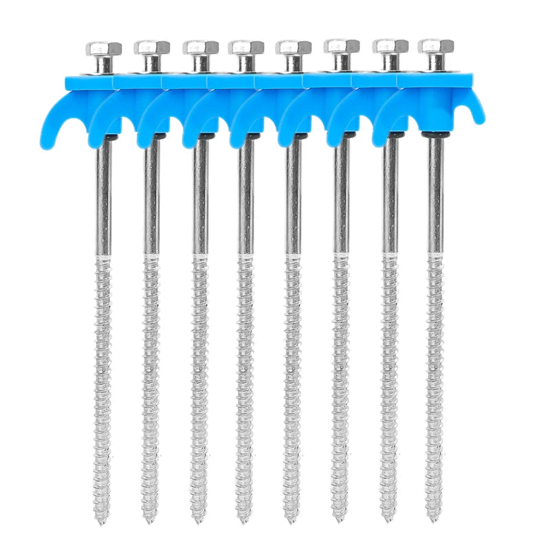 10/2pcs Metal Tent Spikes Camping Pegs Drill in Ground Anchors Heavy Duty Spiral Screw with Hex Socket Stakes Camping Stakes