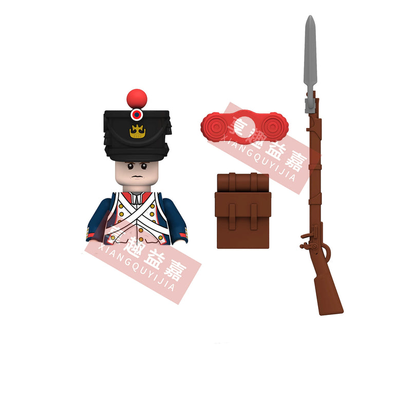 Medieval Napoleonic War French Dragoon British Soldiers Pirates Figures Army Scottish Fuisiler Building Blocks Weapons Brick Toy