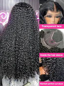 200 Density Deep Wave 13x6 Transparent Lace Front Wig Glueless Human Hair Wigs Deep Wave 13x4 Lace Frontal Wig For Women