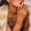 2022 New Tarnish Free Stainless Steel 18K Gold Plated Women's 8mm Chunky Twisted Rope Chain Necklace Trendy Gold Bracelet