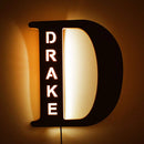 Custom Letters LED Night Light Wooden Engraved Name Home Decor Wedding Birthday Party Christmas New Year Decoration Lover's Gift