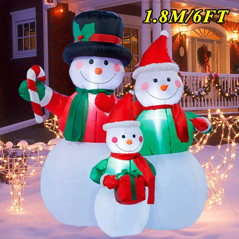 Christmas Inflatable Decoration Toy Built-in LED Lights Inflatable Model Ornament Xmas Party New Year Garden Indoor Outdoor Deco