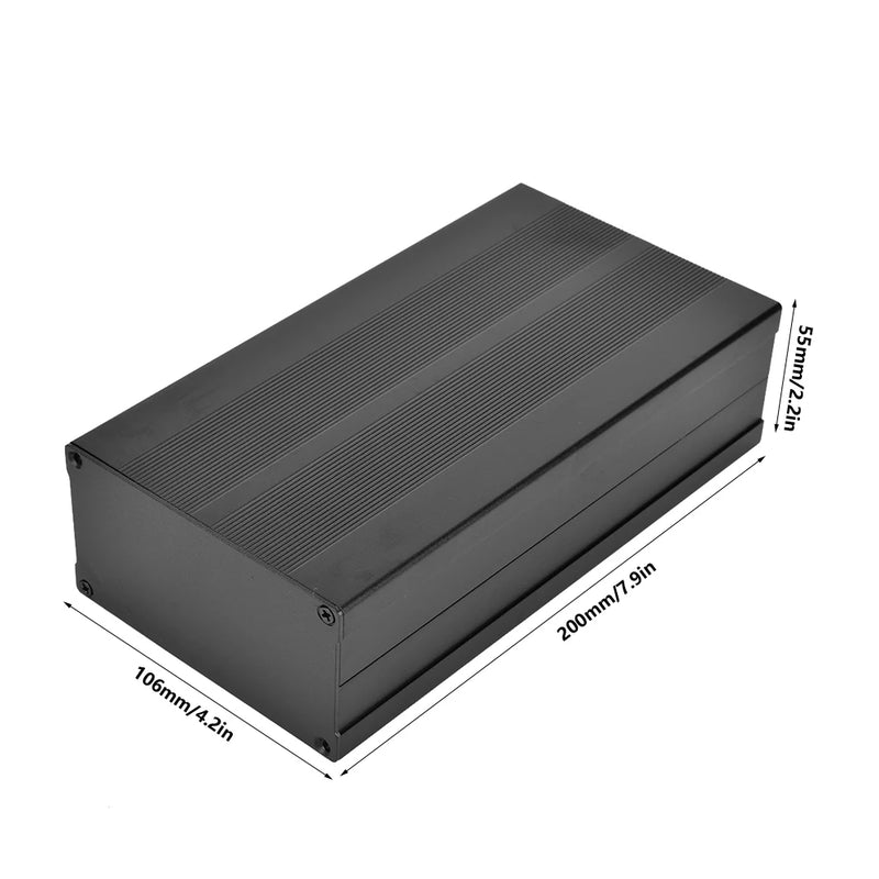 55 x 106 x 200mm Electronic Case Aluminum Alloy Project Box  Sand Black Enclosure Electronic Case Enclosure Electronic Case