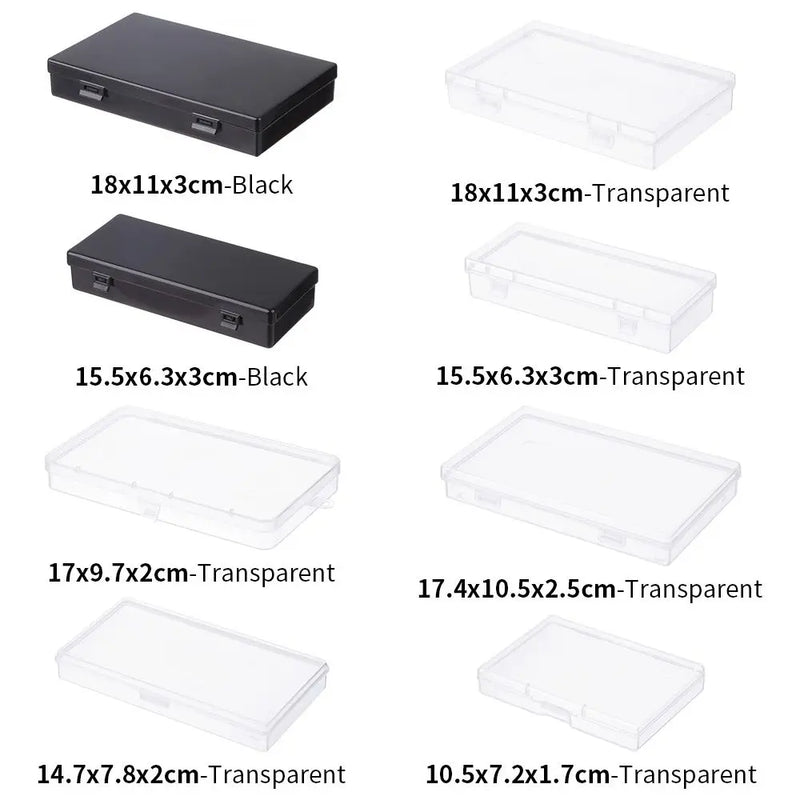 8Styles Plastic Storage Box Small Square Clear Black Box For Jewelry Diamond Embroidery Craft Bead Pill Home Storage Supply