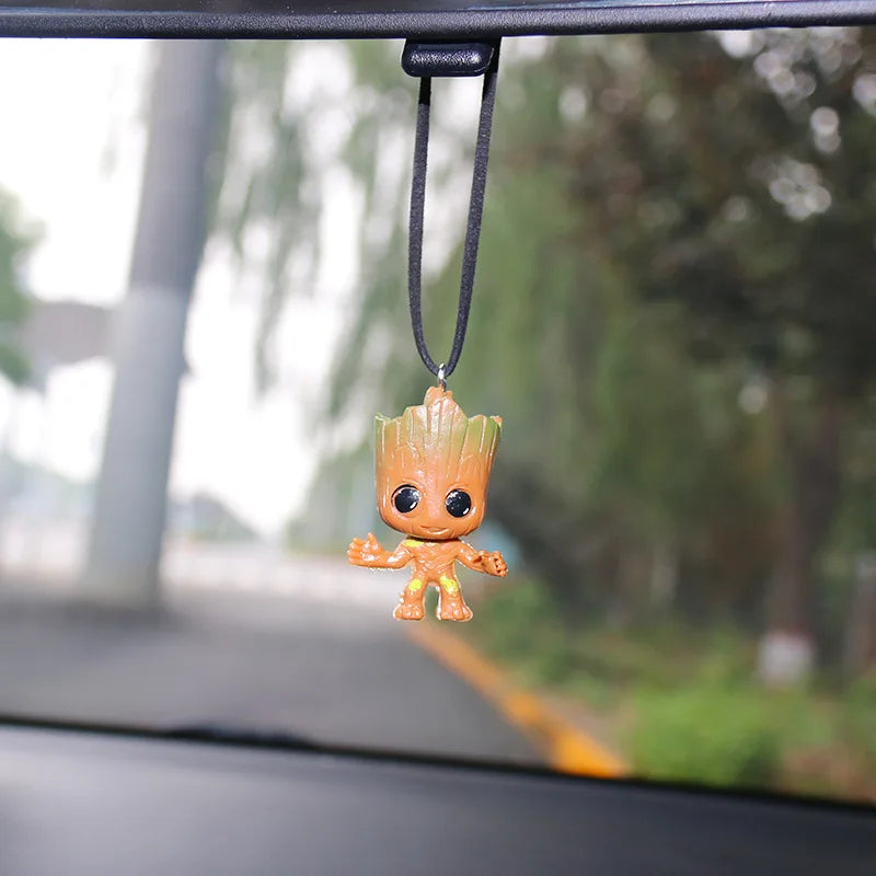 Disney Movie Anime Figures Groot Tree Man Model Decor Auto Rearview Mirror Hanging Pendant Car Interior Ornaments Accessories