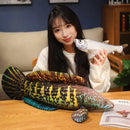 40cm Simulation Fish Plush Toy Stuffed Animal Piranha Perch Cat Toy Parent-child Interactive Game Cute Sofa Pillow for Kids Gift