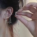 1pc Bohemian Tassels Chain Ear Cuff for Women Star Moon Silver Color Zircon Fashion Conch Clip Earrings Cartilage Jewelry KDE125